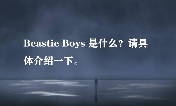 Beastie Boys 是什么？请具体介绍一下。