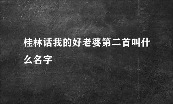 桂林话我的好老婆第二首叫什么名字