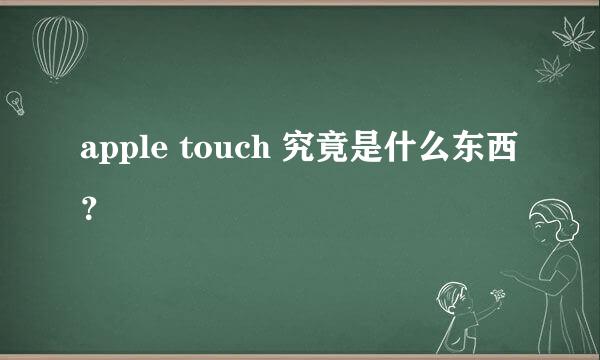 apple touch 究竟是什么东西？