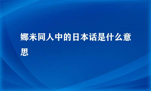 娜米同人中的日本话是什么意思