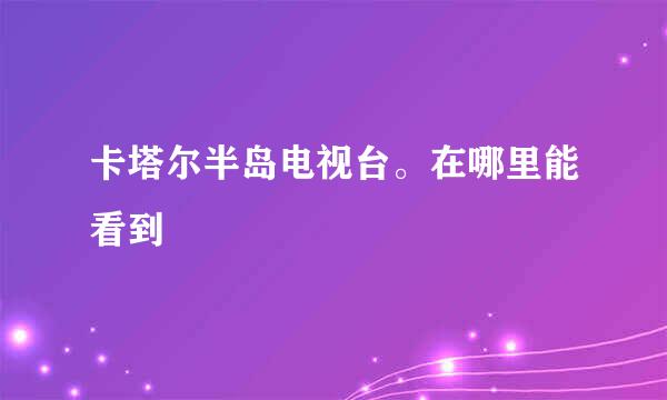 卡塔尔半岛电视台。在哪里能看到