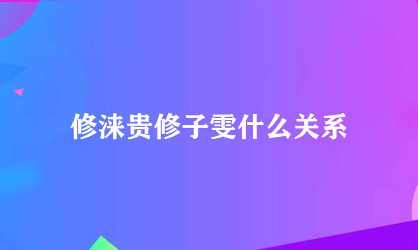 修涞贵修子雯什么关系