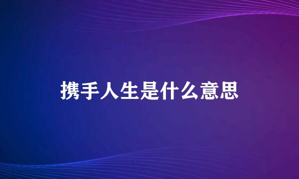 携手人生是什么意思