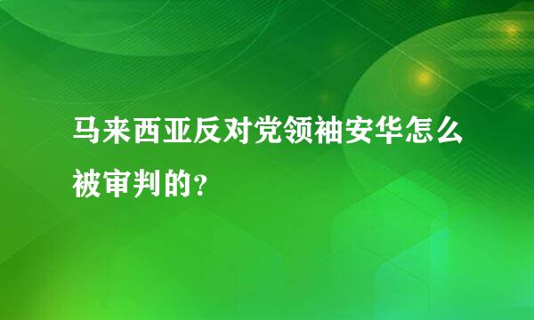 马来西亚反对党领袖安华怎么被审判的？