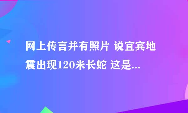 网上传言并有照片 说宜宾地震出现120米长蛇 这是真的吗?