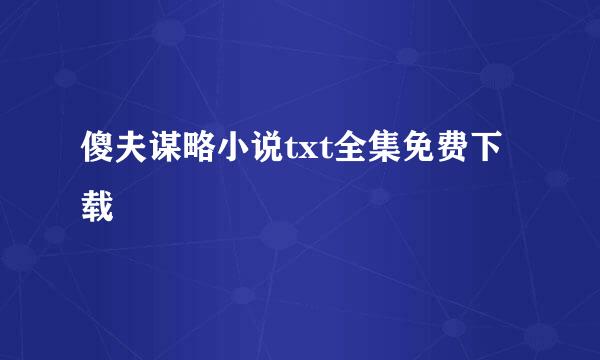 傻夫谋略小说txt全集免费下载