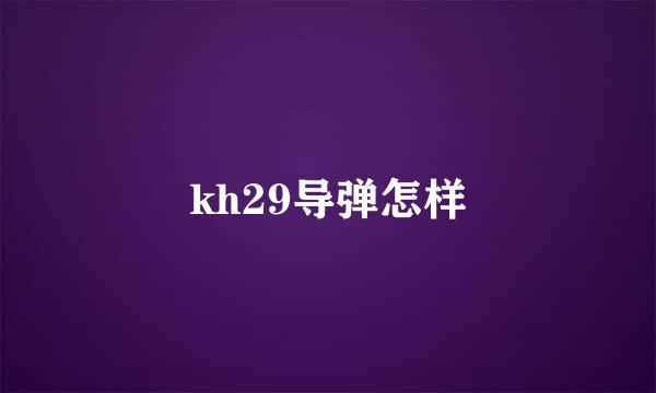 kh29导弹怎样