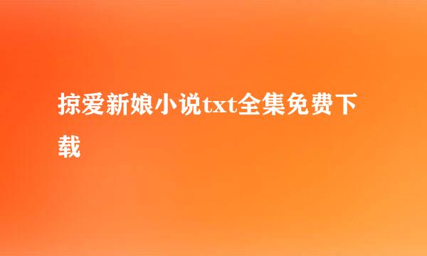 掠爱新娘小说txt全集免费下载