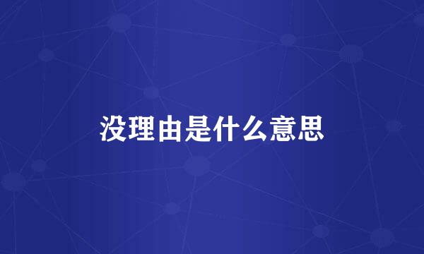 没理由是什么意思