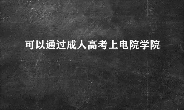 可以通过成人高考上电院学院