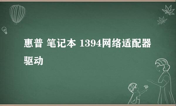 惠普 笔记本 1394网络适配器驱动