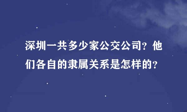 深圳一共多少家公交公司？他们各自的隶属关系是怎样的？