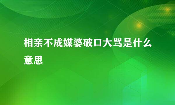 相亲不成媒婆破口大骂是什么意思