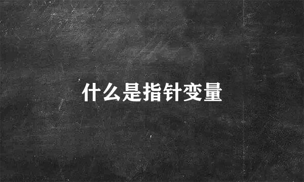 什么是指针变量