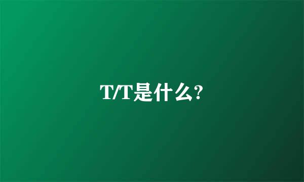 T/T是什么?