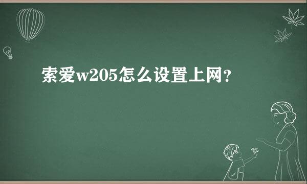 索爱w205怎么设置上网？