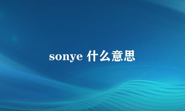 sonye 什么意思