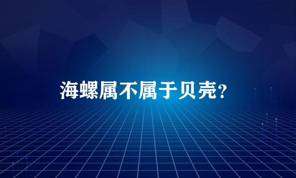 海螺属不属于贝壳？