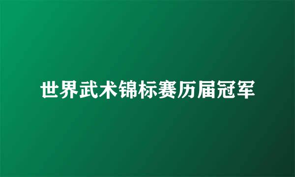 世界武术锦标赛历届冠军