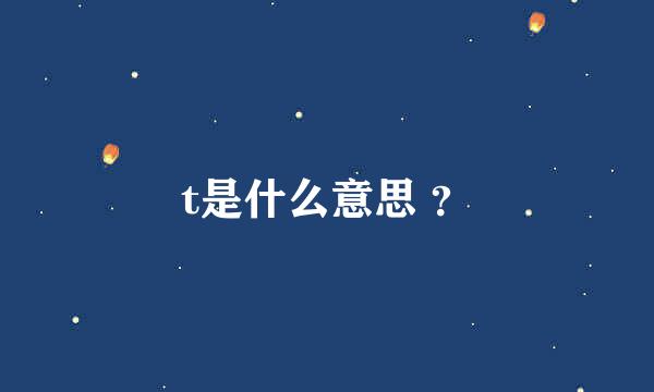 t是什么意思 ？