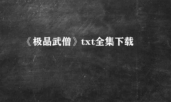 《极品武僧》txt全集下载