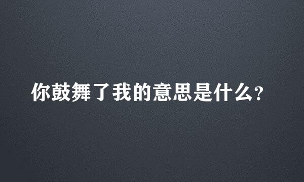 你鼓舞了我的意思是什么？