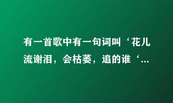 有一首歌中有一句词叫‘花儿流谢泪，会枯萎，追的谁‘这首歌叫什么