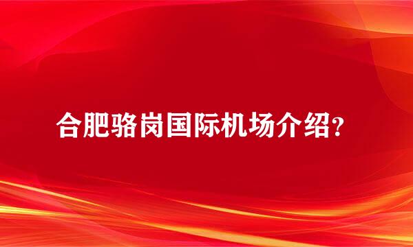 合肥骆岗国际机场介绍？