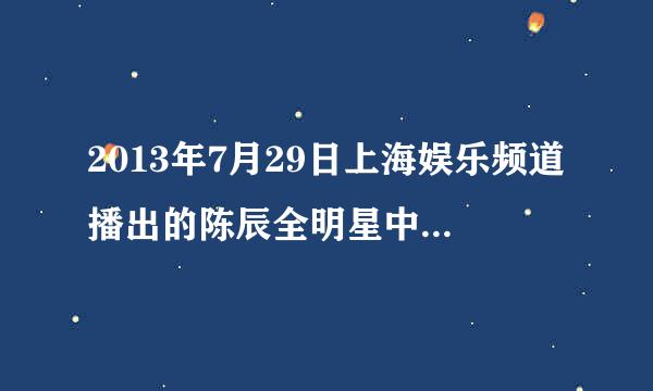 2013年7月29日上海娱乐频道播出的陈辰全明星中讲的自制染发剂的内容是什么