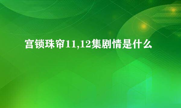 宫锁珠帘11,12集剧情是什么