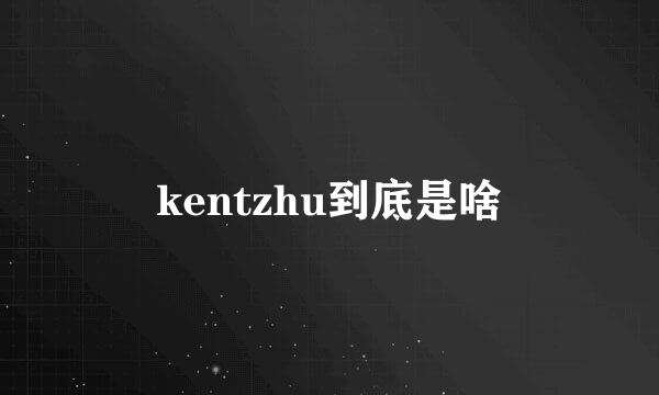 kentzhu到底是啥