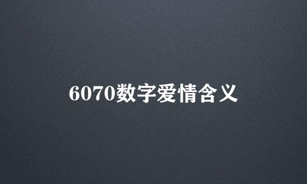 6070数字爱情含义