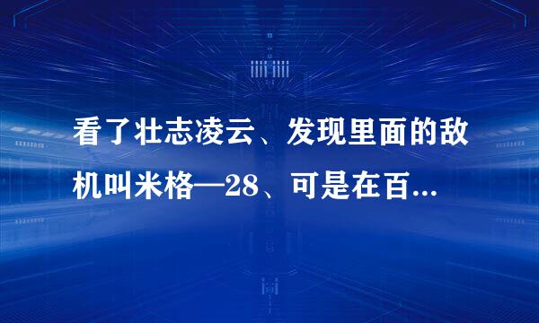 看了壮志凌云、发现里面的敌机叫米格—28、可是在百度上却查不到米格战机有这一型号、这是为什么呢？