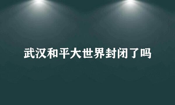 武汉和平大世界封闭了吗