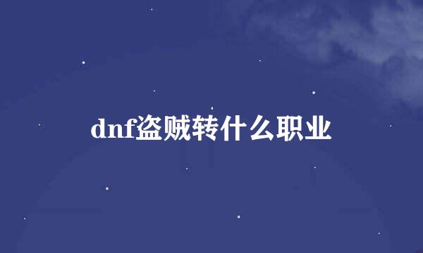 dnf盗贼转什么职业