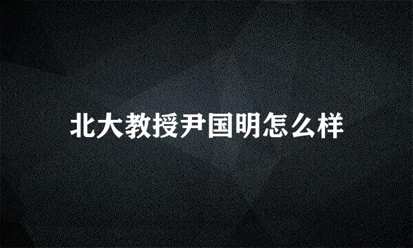 北大教授尹国明怎么样