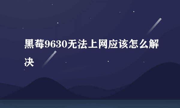 黑莓9630无法上网应该怎么解决