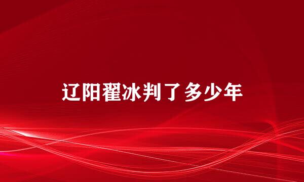 辽阳翟冰判了多少年