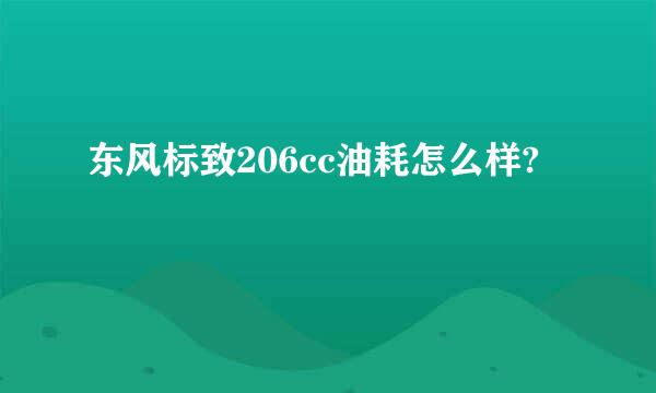 东风标致206cc油耗怎么样?