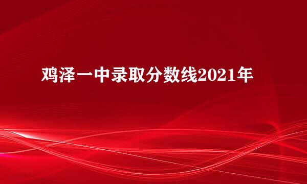 鸡泽一中录取分数线2021年