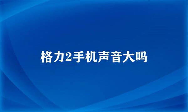 格力2手机声音大吗