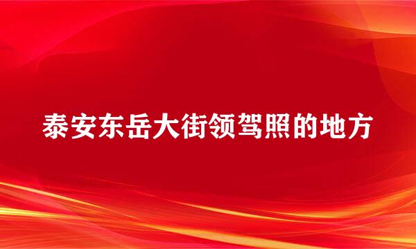 泰安东岳大街领驾照的地方