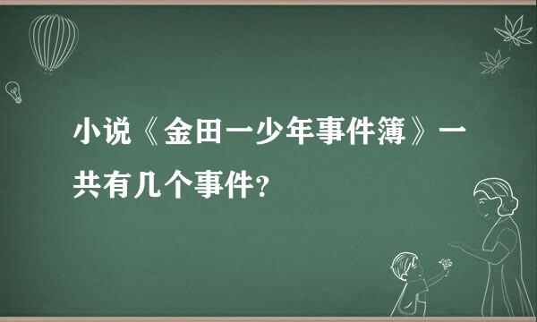 小说《金田一少年事件簿》一共有几个事件？