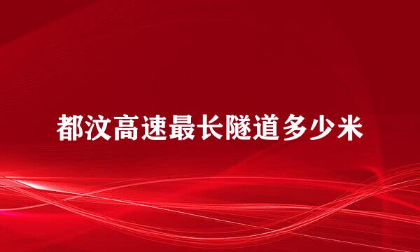 都汶高速最长隧道多少米