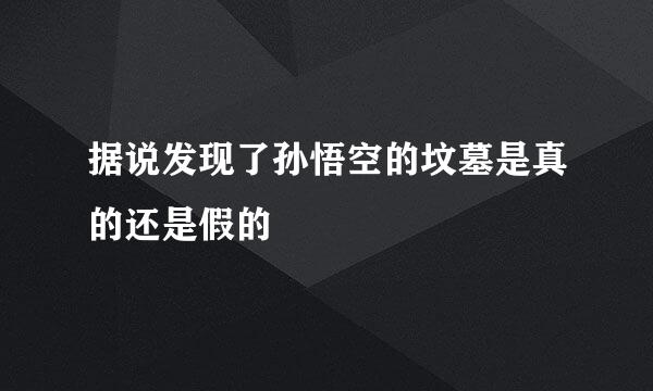 据说发现了孙悟空的坟墓是真的还是假的