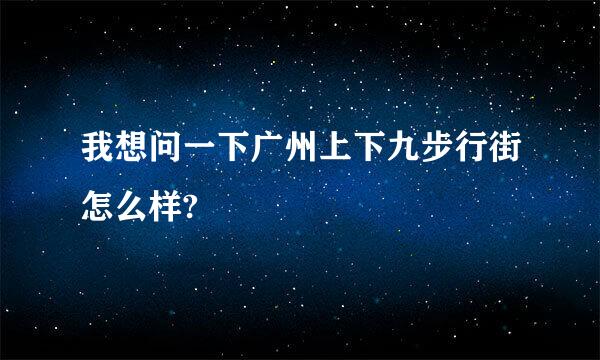 我想问一下广州上下九步行街怎么样?