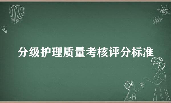 分级护理质量考核评分标准