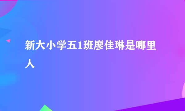 新大小学五1班廖佳琳是哪里人