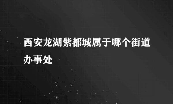 西安龙湖紫都城属于哪个街道办事处