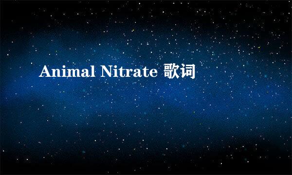 Animal Nitrate 歌词